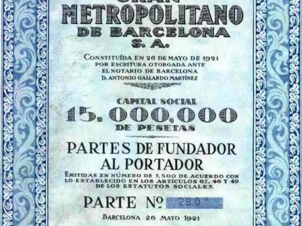 Gran Metropolitano de Barcelona, Sociedad&nbsp;Anónima