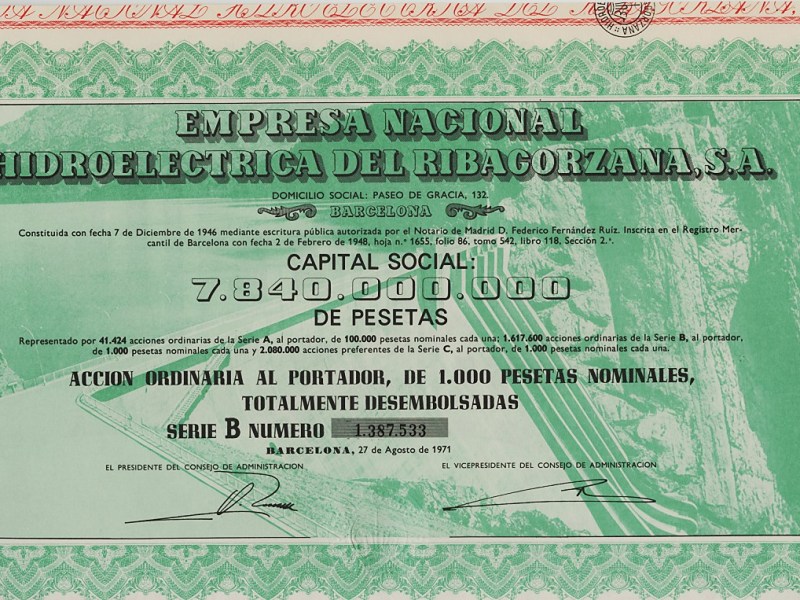 Empresa Nacional Hidroeléctrica del Ribagorzana, Sociedad&nbsp;Anónima
